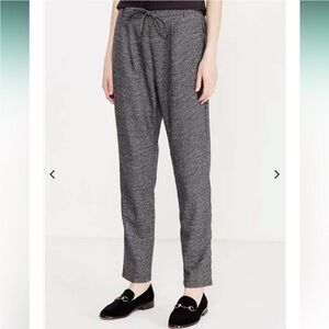 Only Check Trousers Pull On Style Pants Size Large Gray GUC